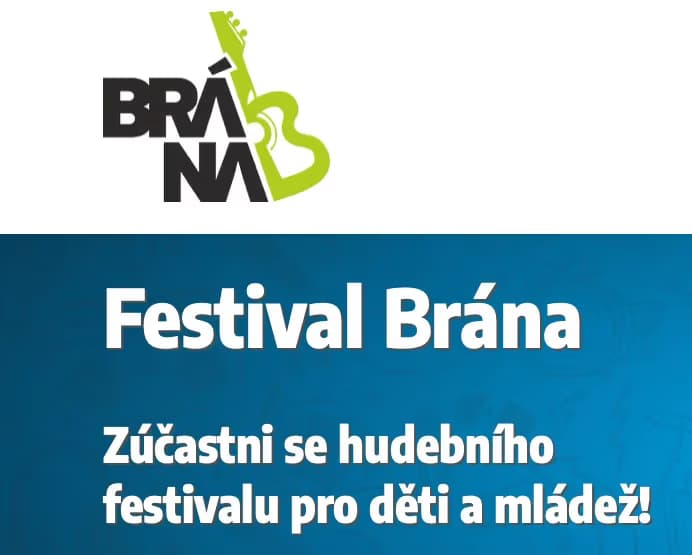 Logo and text invitation for the Festival Brana music festival for children and young people.