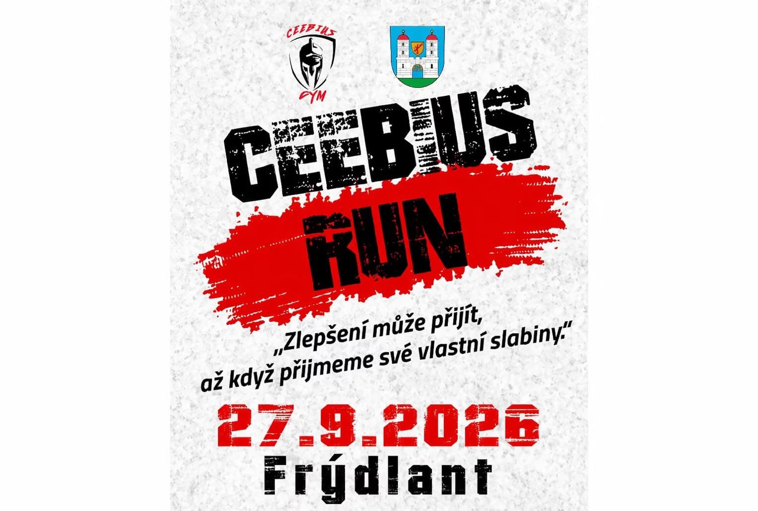 Veranstaltungsplakat für den CEEBUS RUN in Frýdlant am 27. September 2026.
