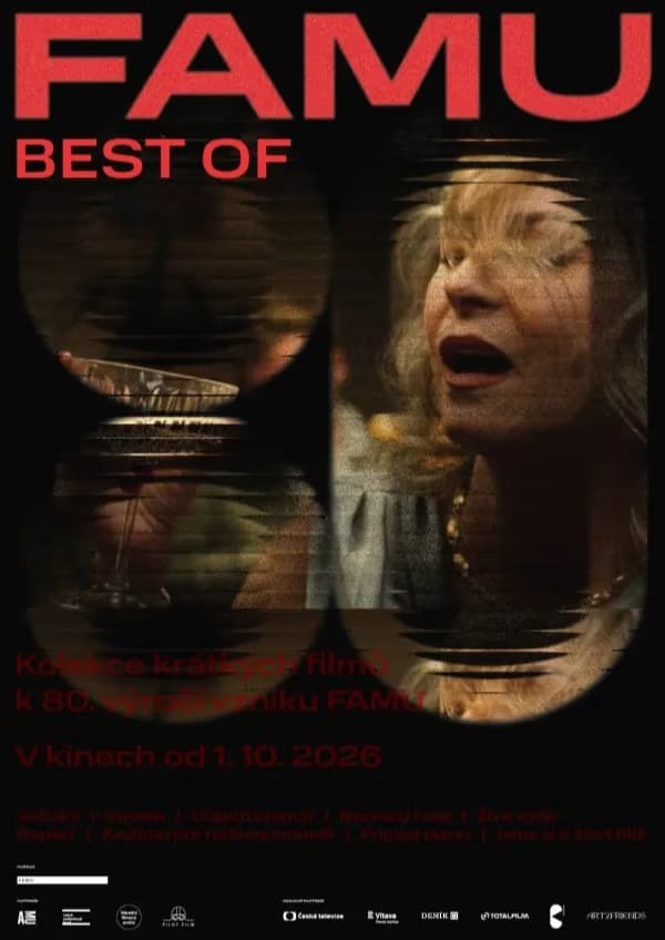 A dark event poster with red text FAMU BEST OF and an overlaid figure-eight image frame.