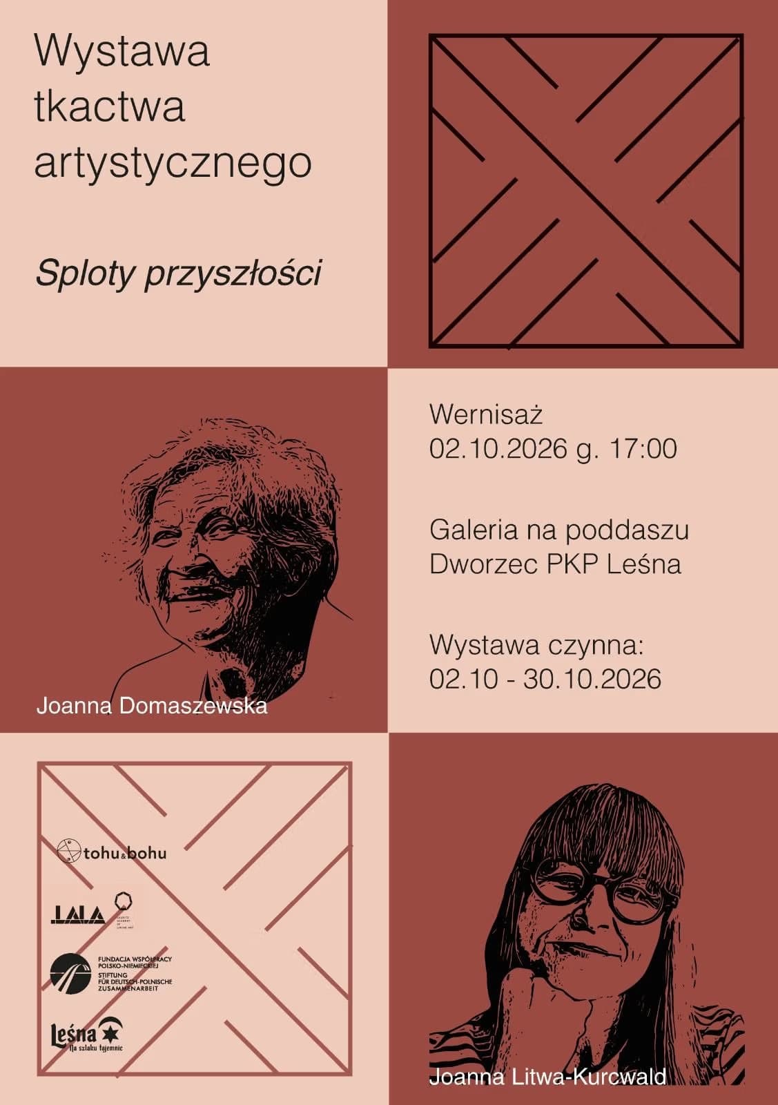 Plakát na výstavu uměleckých textilií s portréty Joanny Domaszewské a Joanny Litwy-Kurcwald.