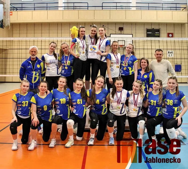 Volleyball match TJ Bižuterie 1st league U22W - Meteor Prague
