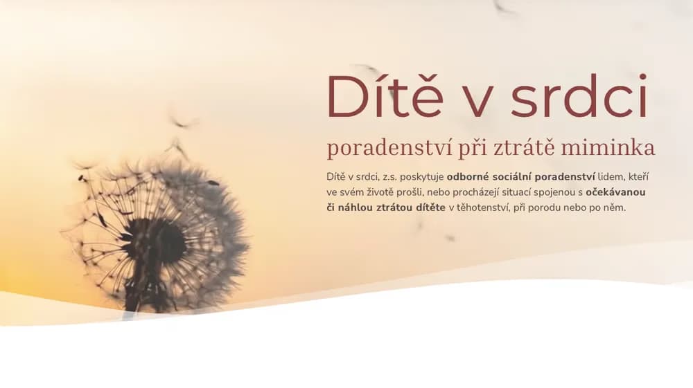 A dandelion against a light background with text promoting bereavement counseling services for parents.