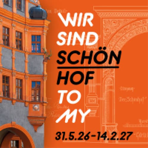 A graphic featuring a historic building facade alongside bold orange text about an event.