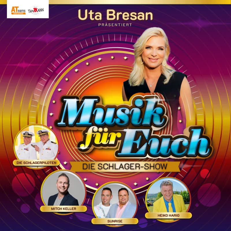Uta Bresan uvádí šlágerovou hudební show Musik für Euch s několika pozvanými umělci.