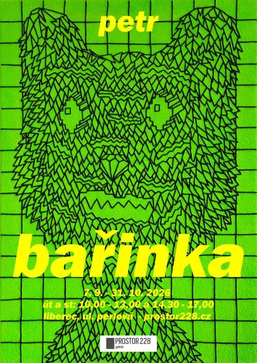 Neon green event poster featuring a geometric line drawing of a creature and bold yellow text.