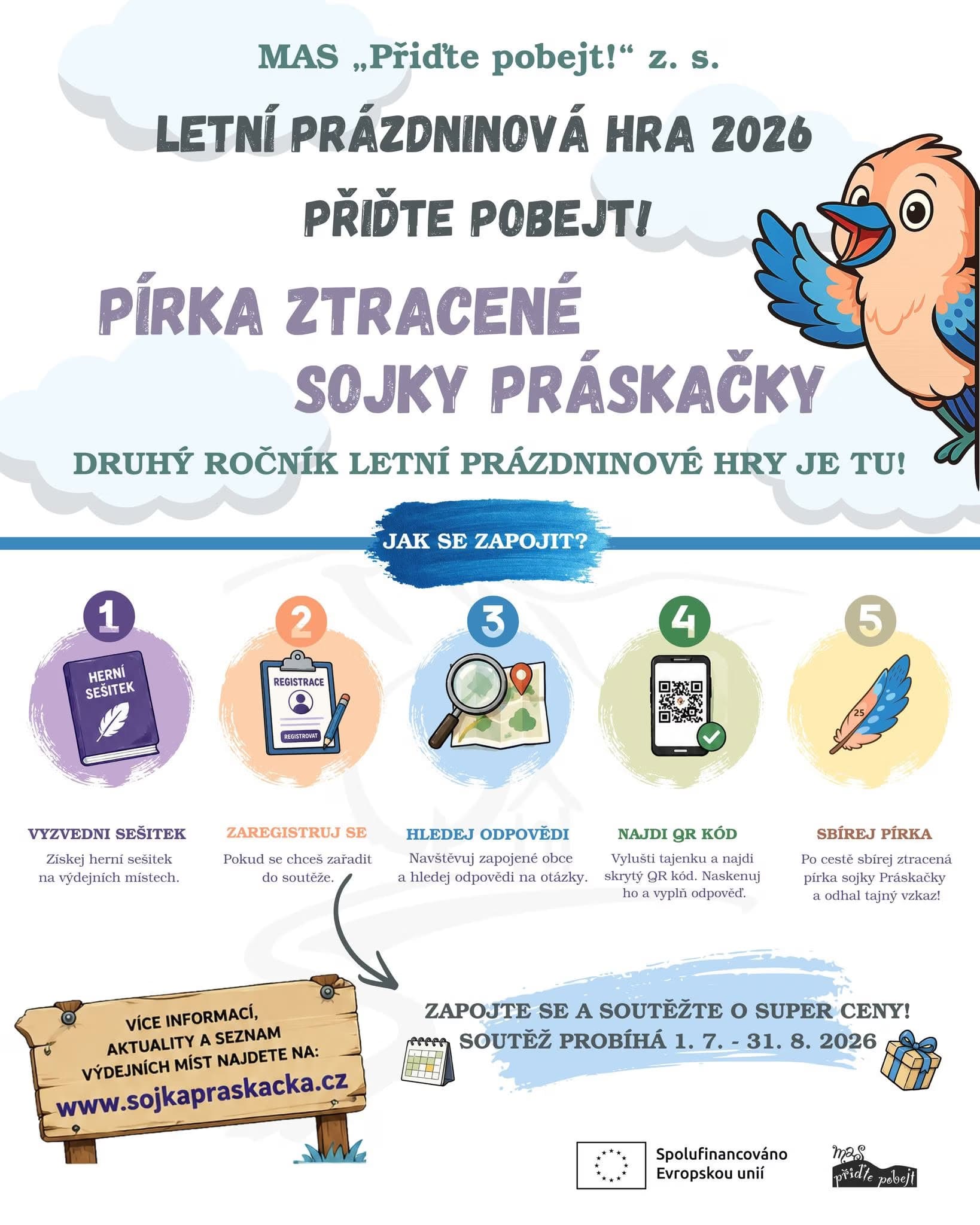 Prázdninová hra Pírka ztracené sojky Práskačky