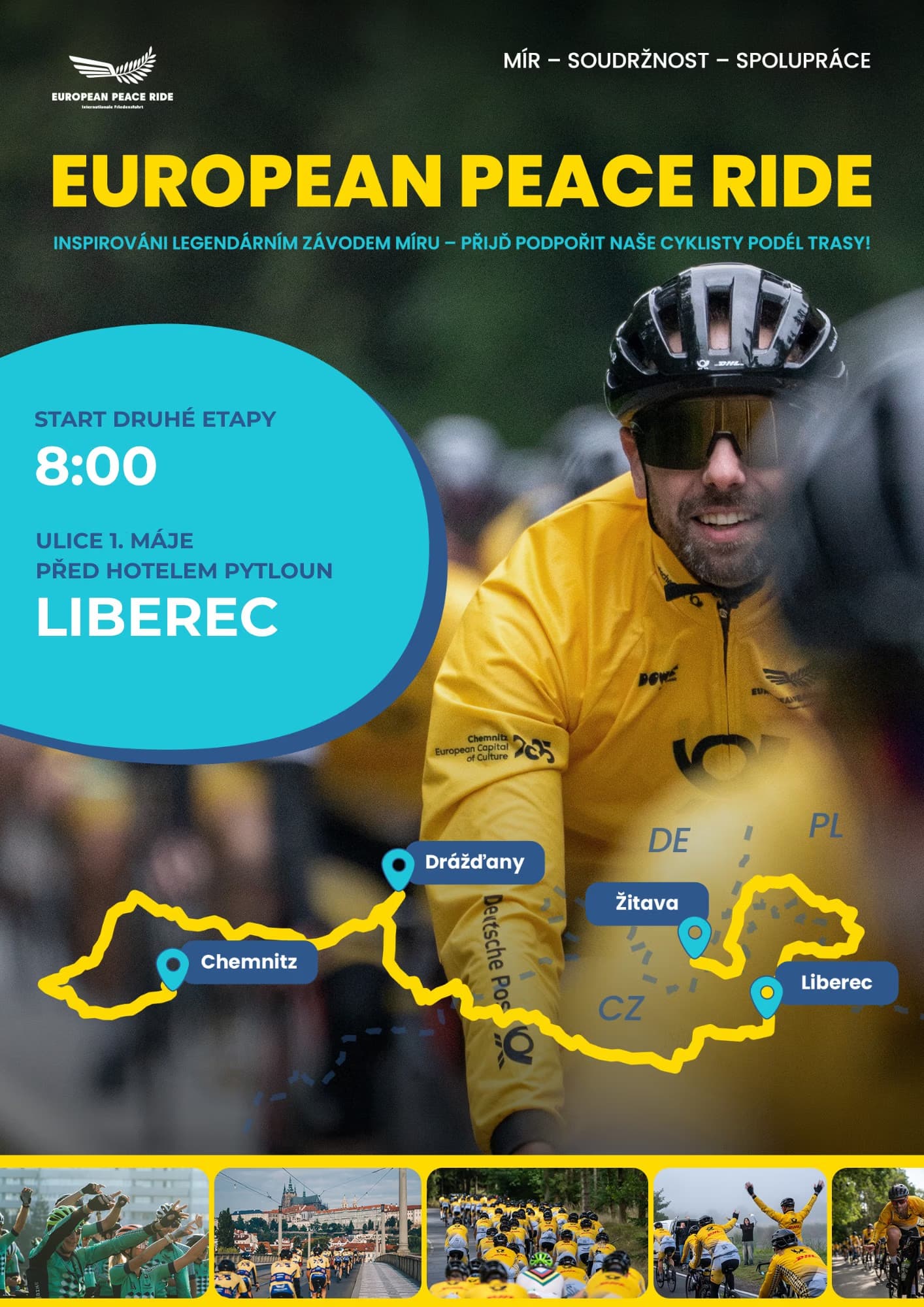European Peace Ride 2026 - odjezd pelotonu