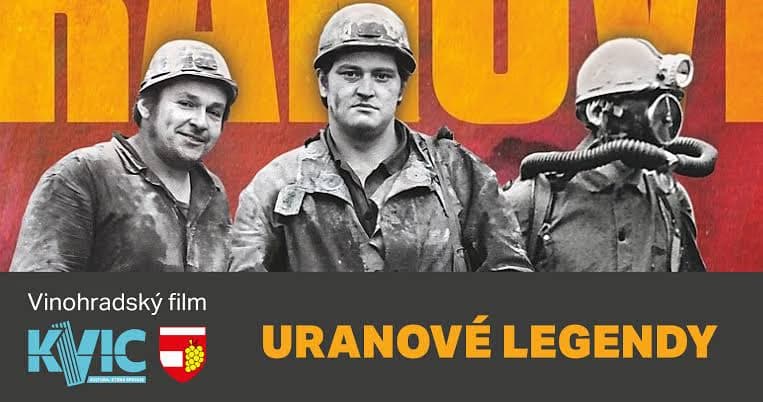 Three miners in hard hats and work clothes stand against an orange background.