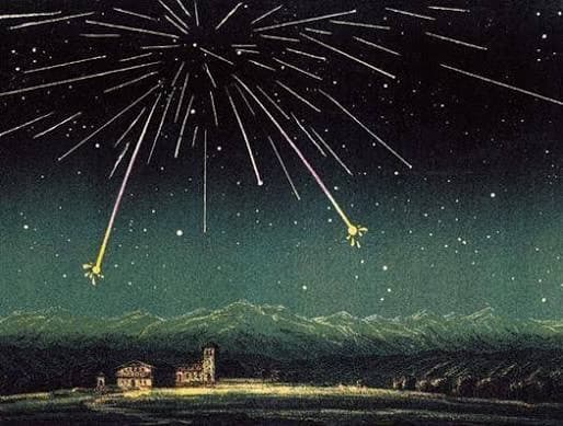 Solar eclipse and the Perseid meteor shower