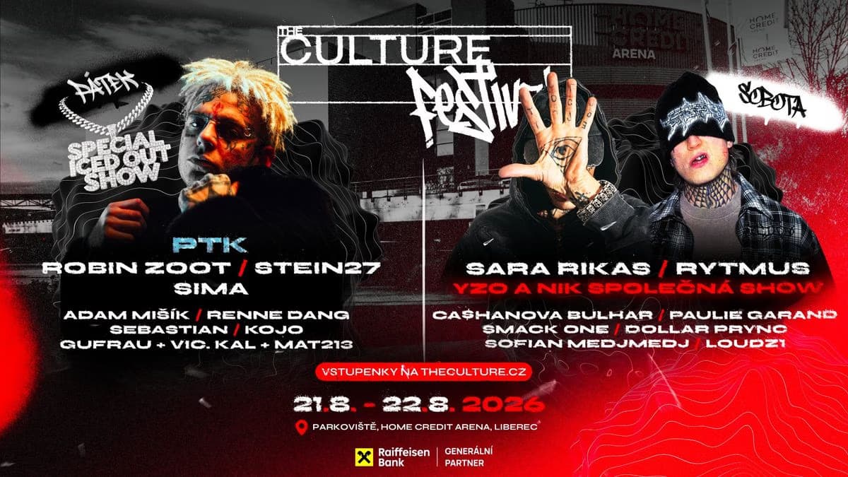 Promotional poster for The Culture Festival featuring a lineup of hip-hop artists against a red and black background.