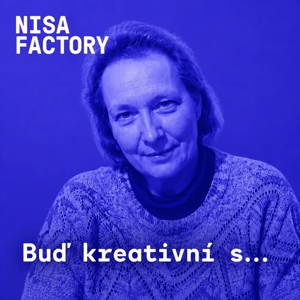 A middle-aged woman poses against a blue background with the text Nisa Factory overlayed.