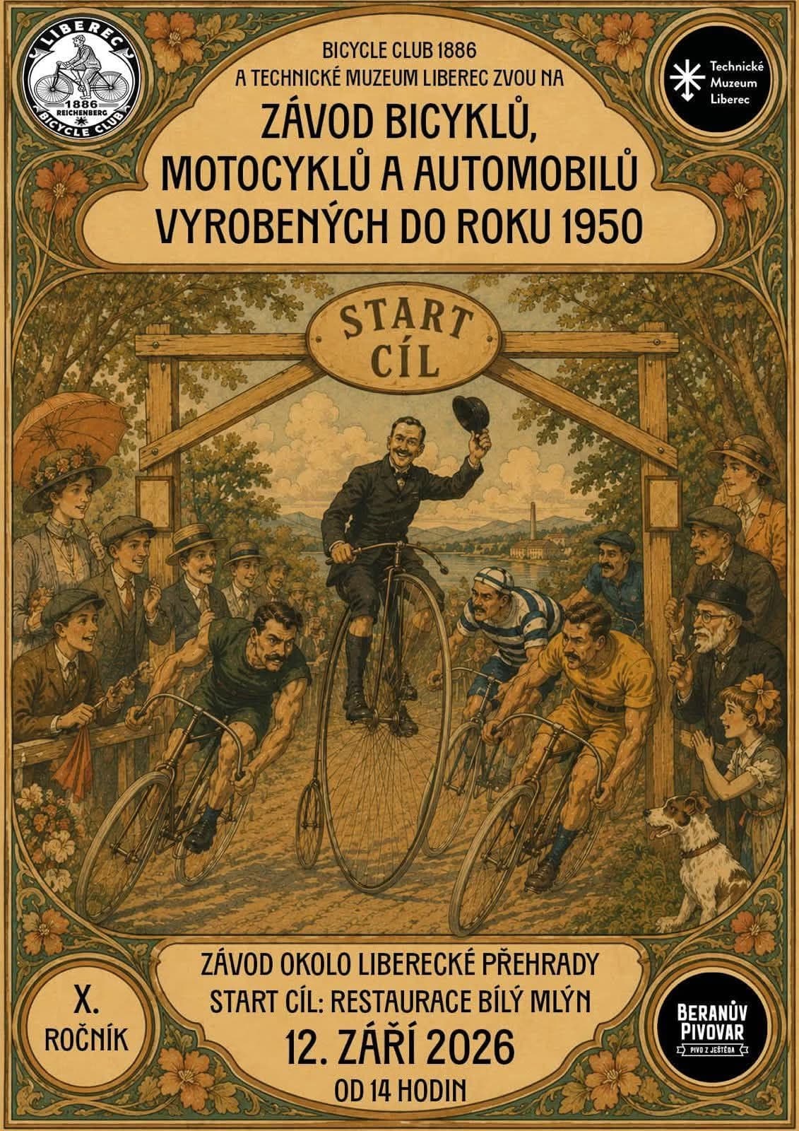 Závod bicyklů, motocyklů a automobilů vyrobených do roku 1950